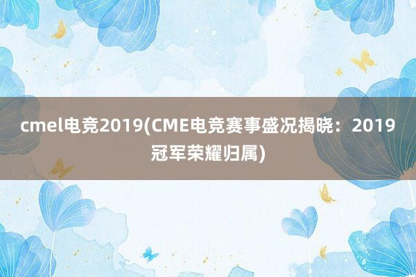 cmel电竞2019(CME电竞赛事盛况揭晓：2019冠军荣耀归属)