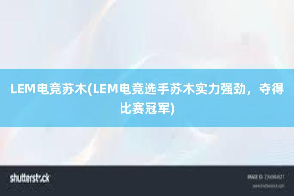 LEM电竞苏木(LEM电竞选手苏木实力强劲，夺得比赛冠军)