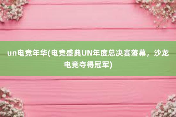 un电竞年华(电竞盛典UN年度总决赛落幕，沙龙电竞夺得冠军)