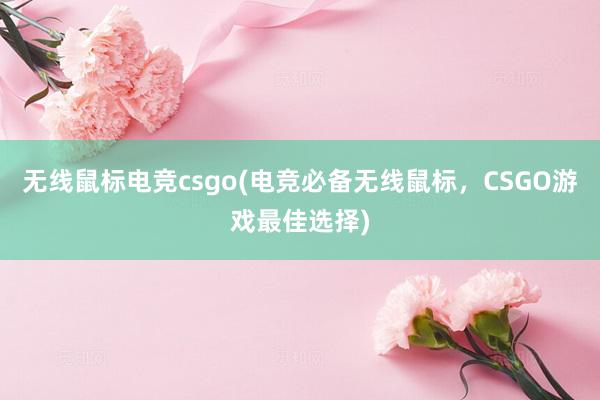 无线鼠标电竞csgo(电竞必备无线鼠标，CSGO游戏最佳选择)