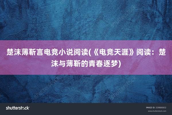 楚沫薄靳言电竞小说阅读(《电竞天涯》阅读：楚沫与薄靳的青春逐梦)