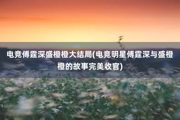 电竞傅霆深盛橙橙大结局(电竞明星傅霆深与盛橙橙的故事完美收官)