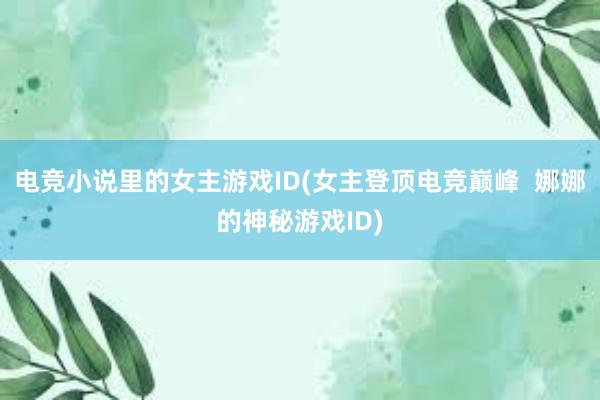 电竞小说里的女主游戏ID(女主登顶电竞巅峰  娜娜的神秘游戏ID)