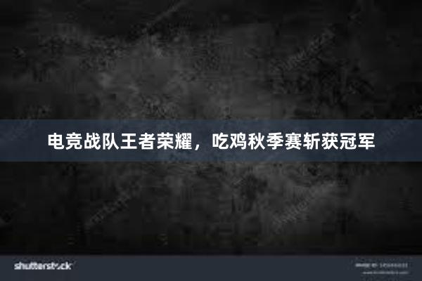 电竞战队王者荣耀，吃鸡秋季赛斩获冠军