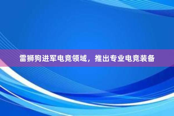 雷狮狗进军电竞领域，推出专业电竞装备